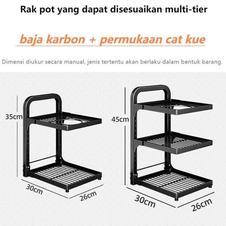 Jual Rak Panci Dapur Rak Serbaguna Rak yang Dapat Ditumpuk Di bawah Rak ...