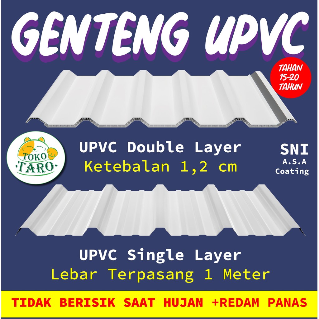 (per meter) ATAP UPVC SINGLE LAYER Double LAYER GENTENG TRIMDECK Palembang Only Seperti ALDERON