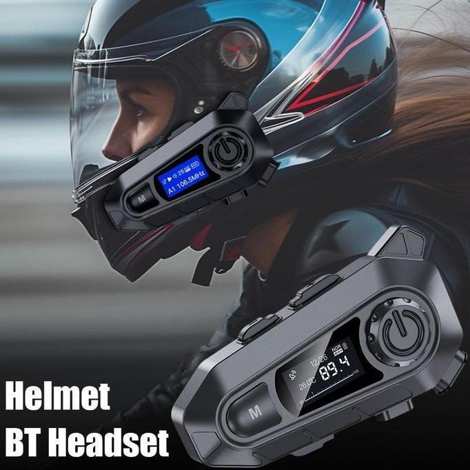 Jual ASLI Bluetooth set Helm Motor FM Radio Helmet IPX LCD Touring ...