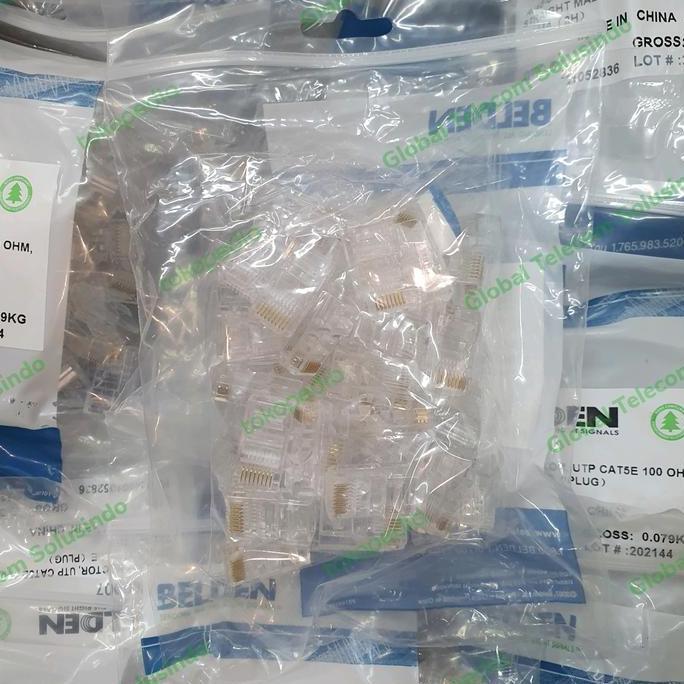 Jual Daptorti- Belden Connector Rj45 Cat 5 Ap700007 Original Isi 50Pc ...