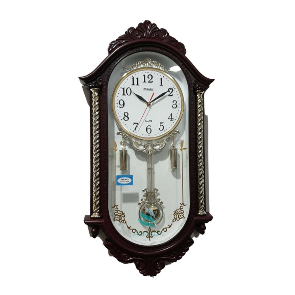 Jual Jam Dinding Bandul SAKANA 322 Warna Brown Ukuran 79 x 40 cm ...