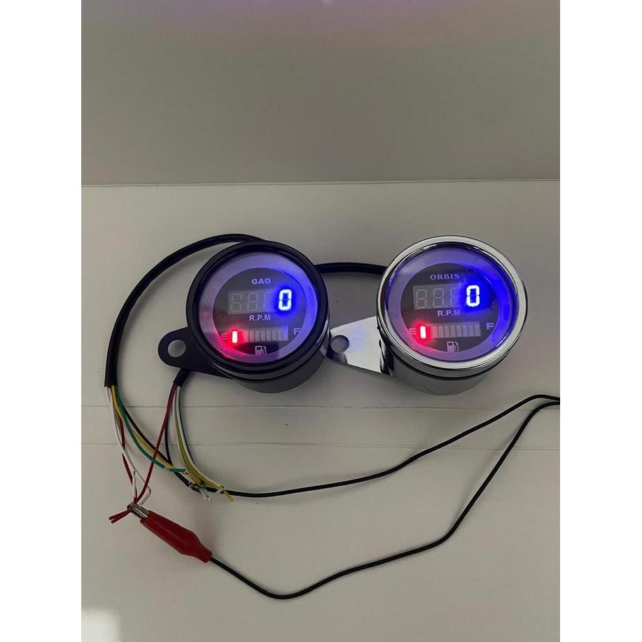 Jual SPEEDOMETER FUEL METER DIGITAL LED 2IN1 RPM PLUS AMPER BENSIN 12V ...