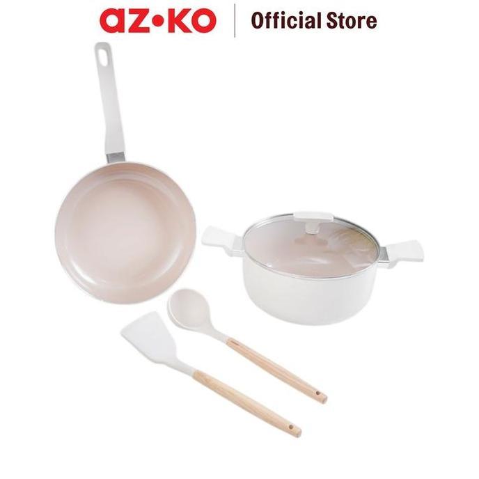 Jual Azko Culinart Set 4 Pcs Perlengkapan Masak - Krem Cookware Set Set ...