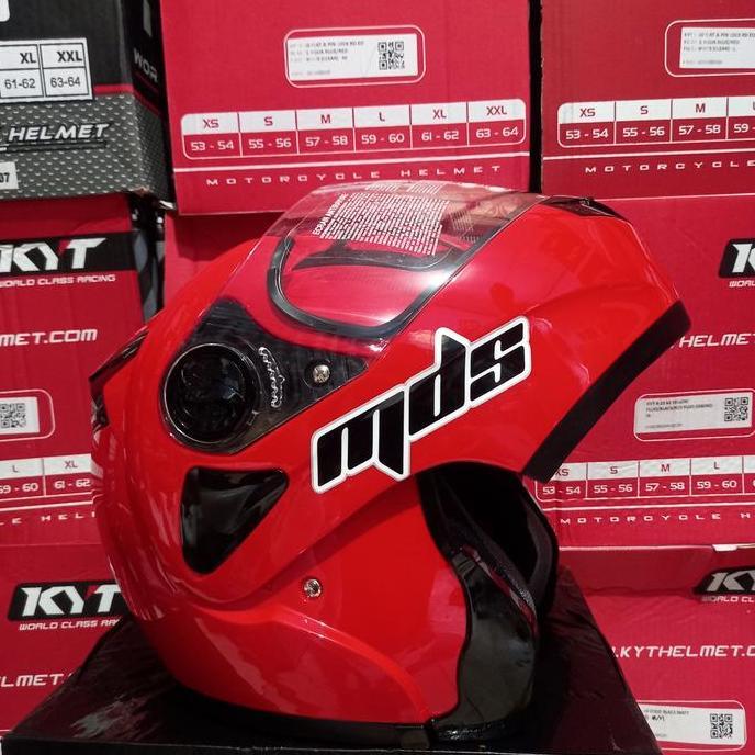 Jual HELM MDS PRO RIDER SOLID MODULAR FIRE RED | Shopee Indonesia