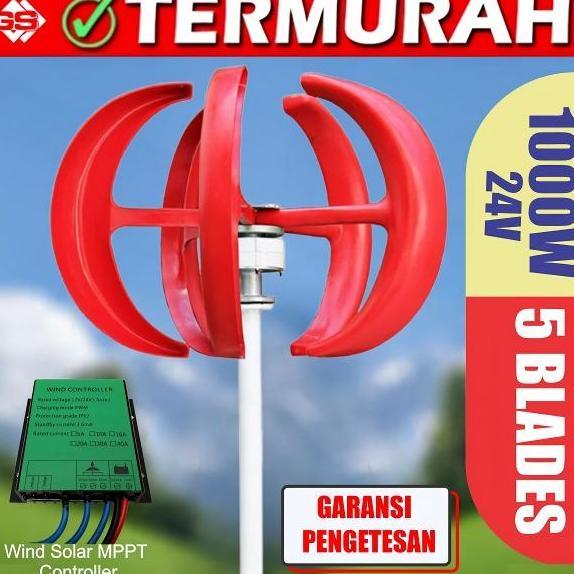 Jual PLTB Generator Wind Turbine Vertical 300W Turbin Angin / TERBARU ...
