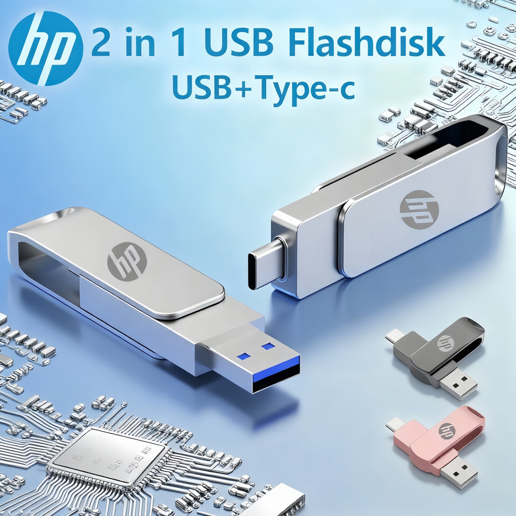 Jual HP U502/U601 Flashdisk Type-C 32GB–1TB – USB Flash Drive Logam ...