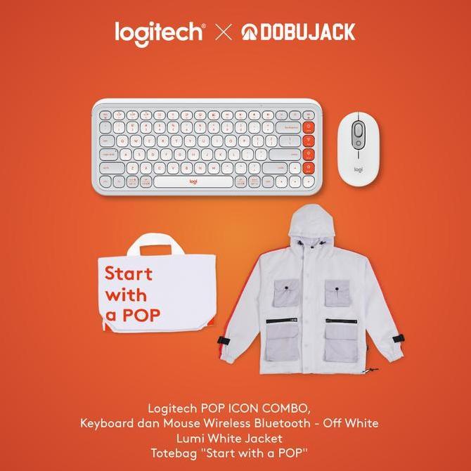 Jual Logitech POP ICON COMBO Keyboard dan Mouse Bluetooth Off White X ...