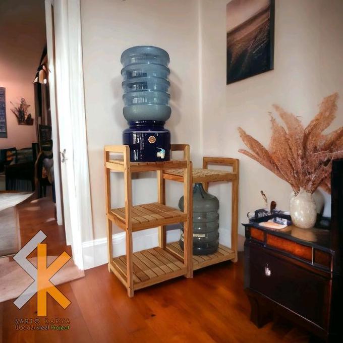 Jual Rak Susun Kayu Minimalis Serbaguna untuk Dispenser, Galon, Rice ...