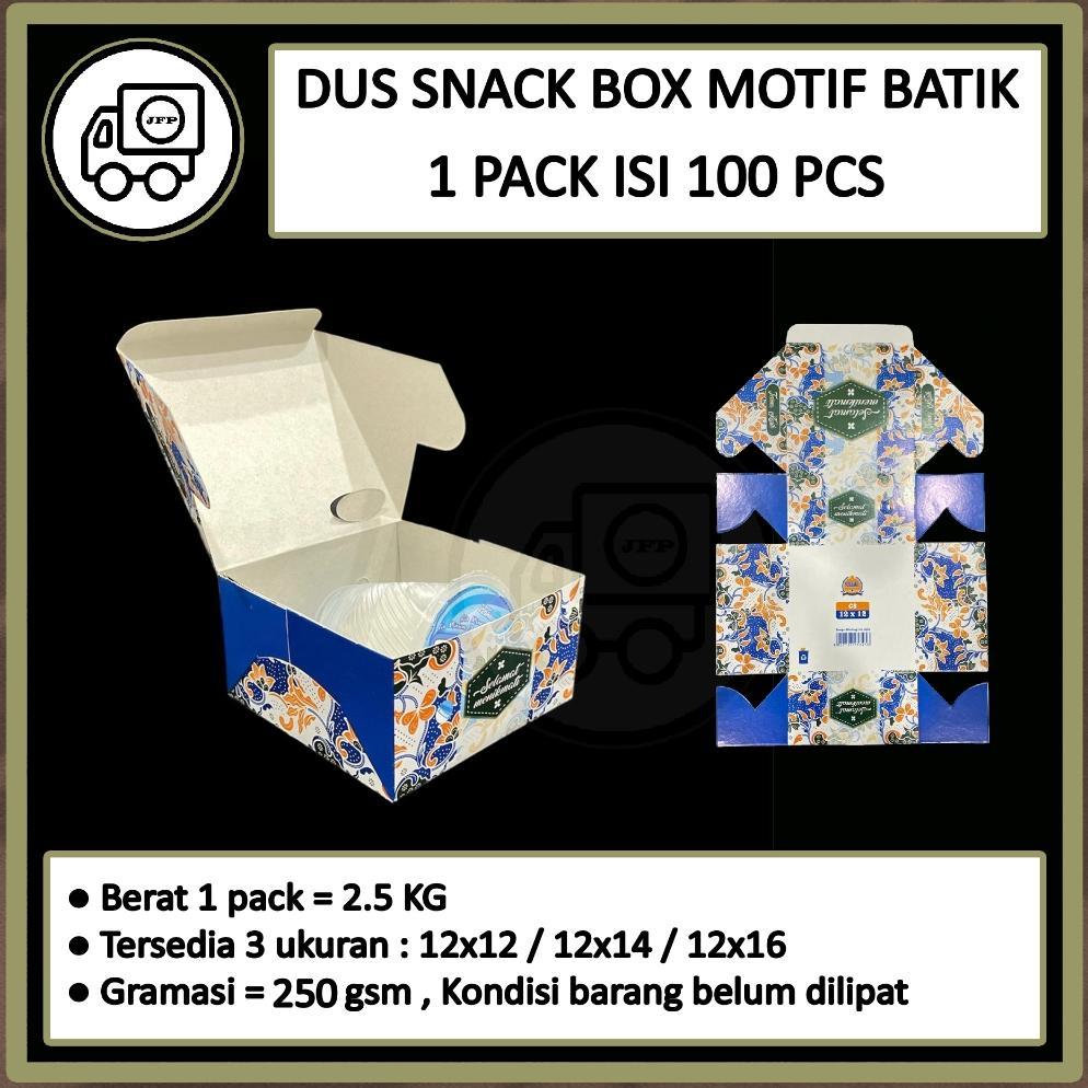 Jual Dus Snack Box Kue 12x12 12x14 12x16 Motif Batik isi 100 pcs ...