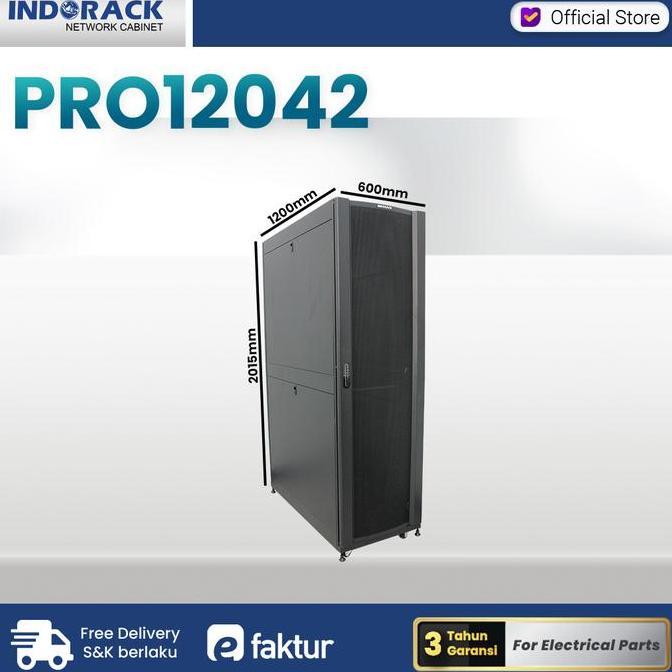 Jual Indorack Pro12042 Heavy Duty Rack 42U Depth 1200Mm Pro Series ...