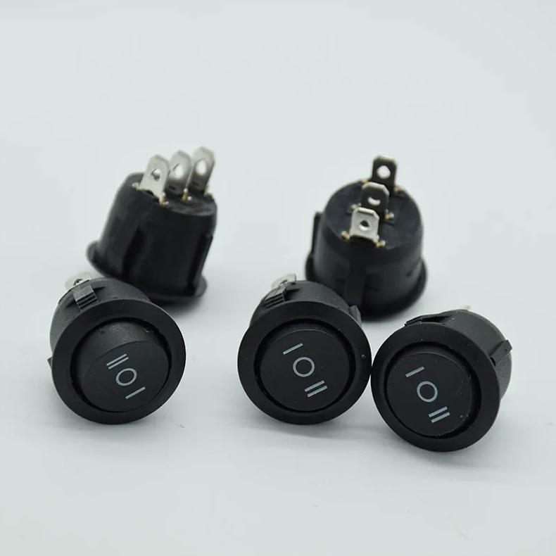 Jual 5Pcs ON/OFF/ON 3 Position 3Pin SPDT Round Boat Rocker Switch 6A ...