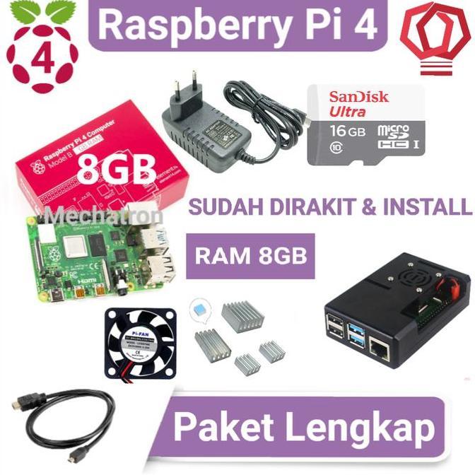 Jual Raspberry Pi 4 model B 8GB Paket Lengkap Siap Pakai UK Pi4 8 GB ...