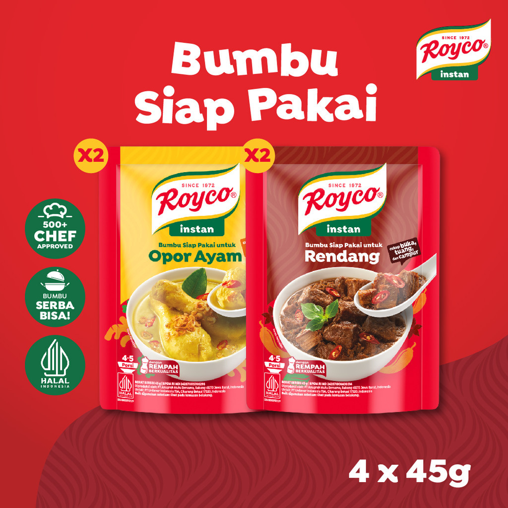 Jual Royco Bumbu Siap Pakai Rendang 45g x2 + Royco Bumbu Siap Pakai ...