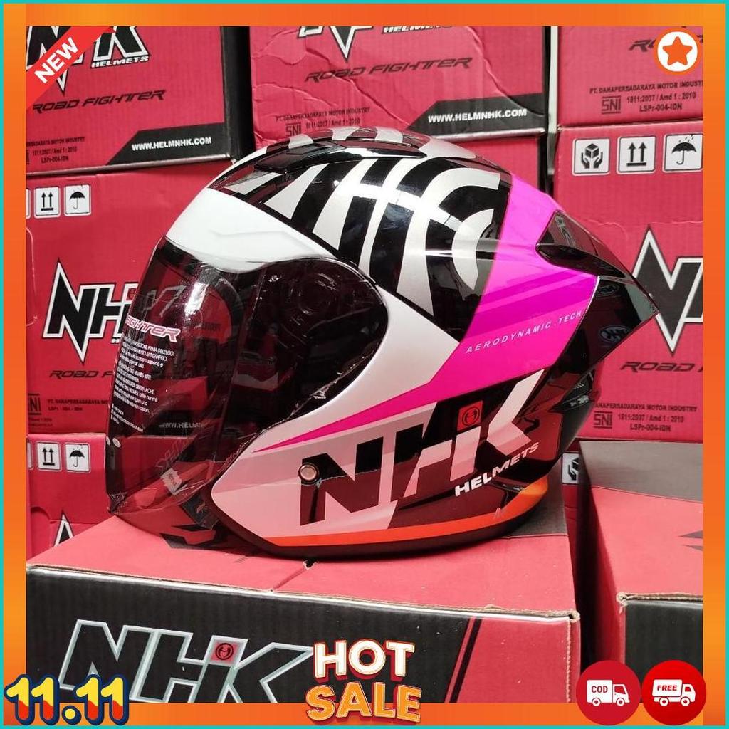 Jual Helm Nhk R1 Elite Aerodynamic Black Pink Single Visor [H2 ...