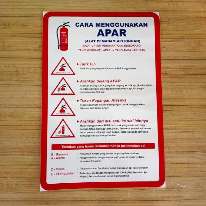 Jual TERBARU STIKER K3 RAMBU SAFETYCARA PENGGUNAAN APAR UK 20X30CM ...
