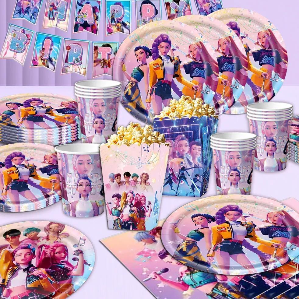 Jual Kpop Demon Hunters Birthday Decorations Kid Happy Huntrix Kpop ...