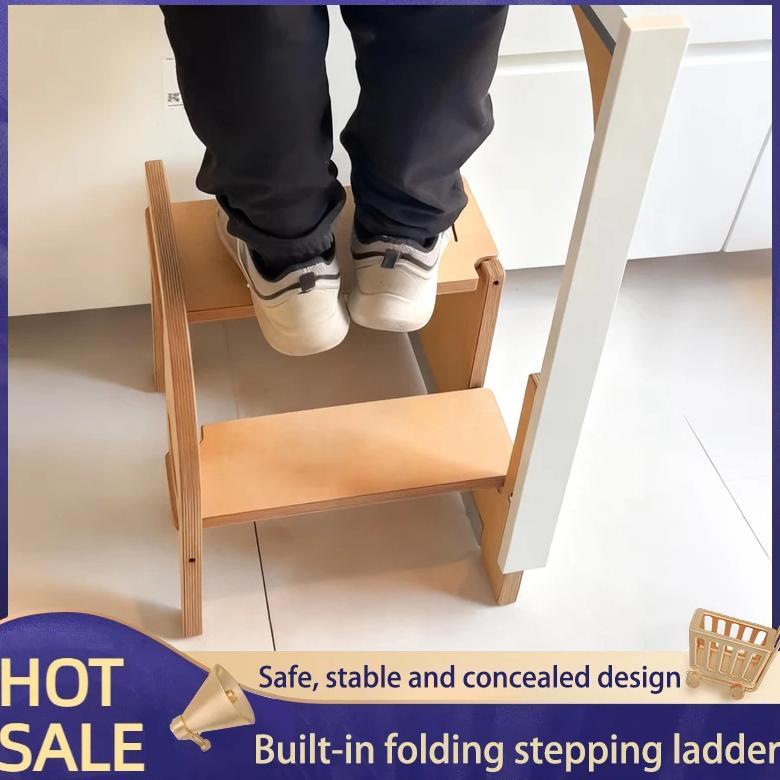 Jual Slim Gap Hidden Folding Step Stool Two Step Ladder For Narrow ...