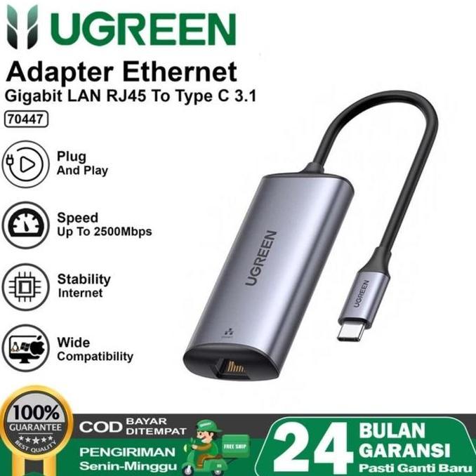 Jual NEW Usb C Lan Ugreen 50737 50307 10917 Type C to Lan Card Konektor ...