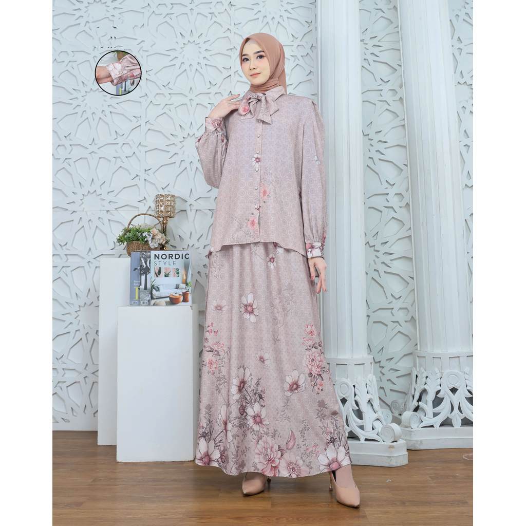 Jual Azalea Set Rok One Set Setelan Premium Wanita Muslim (Muat LD ...