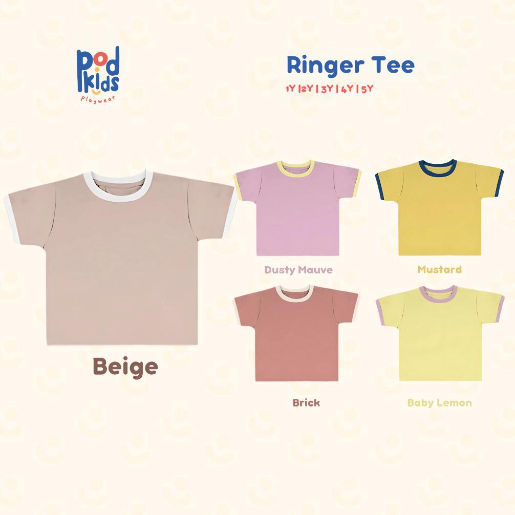 Jual PODKIDS Kaos Polos Anak - Ringer tee 1-5 tahun (A) | Shopee Indonesia