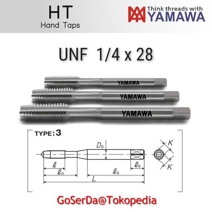 Jogo de Macho Manual HSS - E111 UNF 1/4 x 28