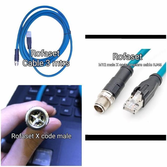 Jual socket connector mold M12 Male X code 3meters cable RJ45 | Shopee ...