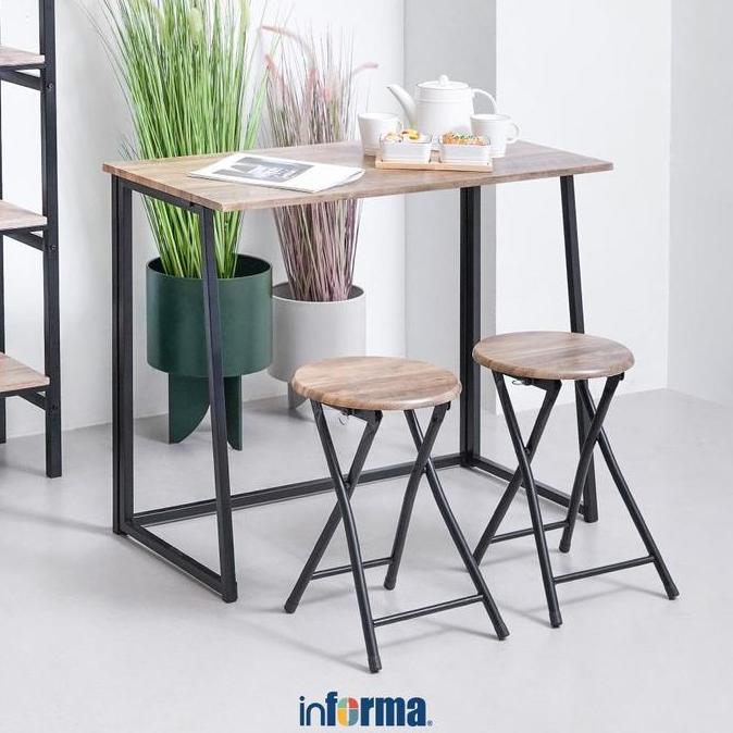 Jual NEW INFORMA LEXI SET MEJA MAKAN LIPAT 2 BANGKU - COKELAT WALNUT ...