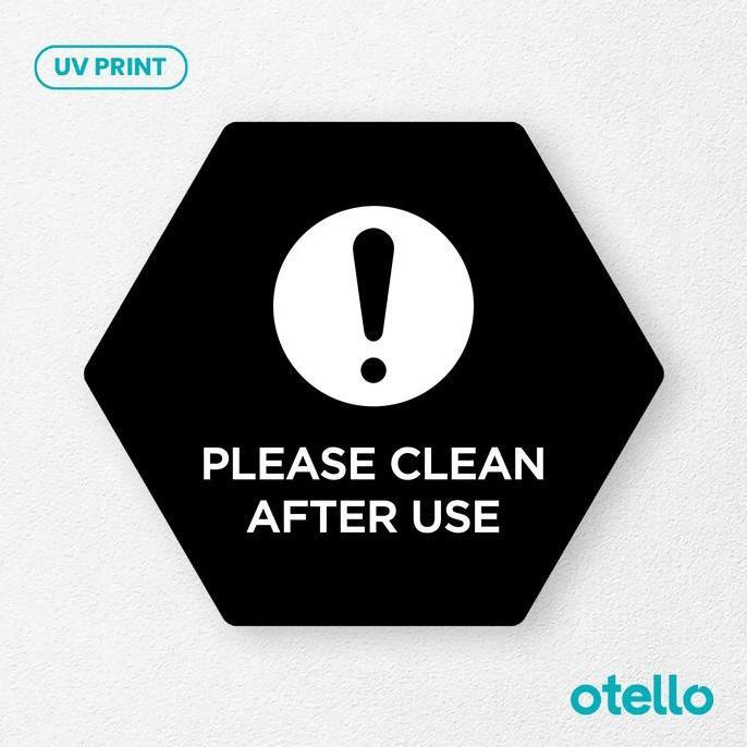 Jual Please Clean After Use Signage Board Akrilik Tempel Dinding Papan ...