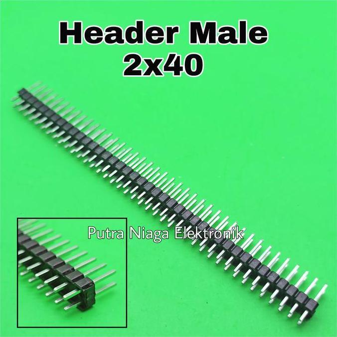 Jual Murah (1) Header Male Baris 2x40 Pin 2.54mm 2 x 40 FCP 2x40p Hitam ...