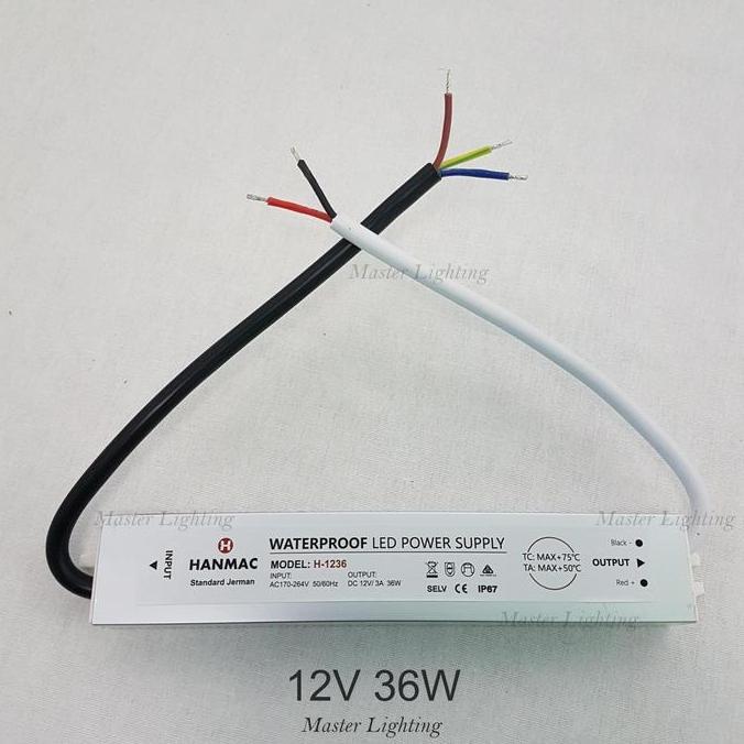 Jual TERMURAH - Adaptor led 12v 10w 25w 36w waterproof power supply ...