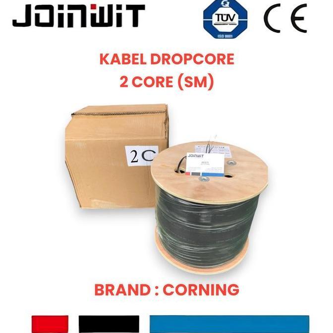 Jual New- dropcore 2 core Dropwire drop wire 2core fiber optik 1000 ...