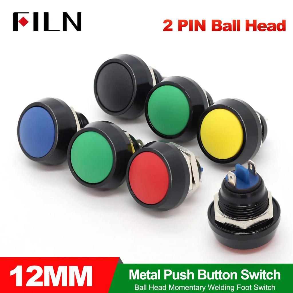 Jual 5-Unit Set Mini Samll Push Button Blcack ShellRound Head ON OFF ...
