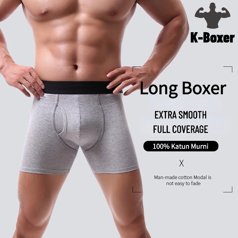 Jual 3 PCS Celana Dalam Pria Underwear Long Boxer COD/Celana Dalam Pria ...