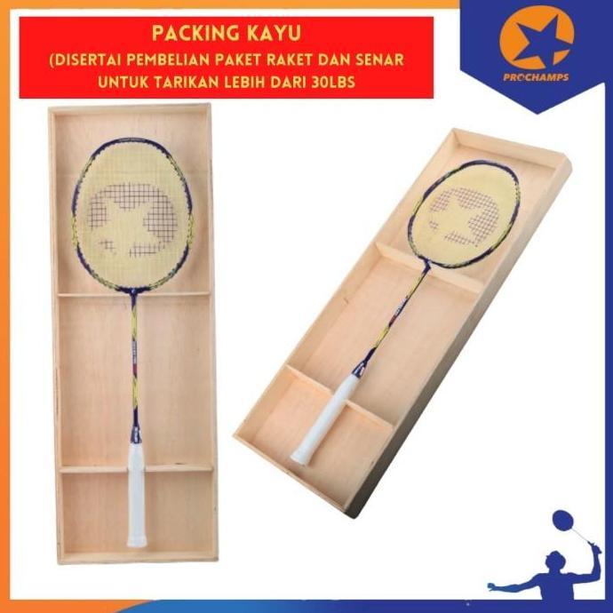 Jual ASLI Packing Kayu Packing Raket Untuk Raket Dengan Tarikan Di Atas ...