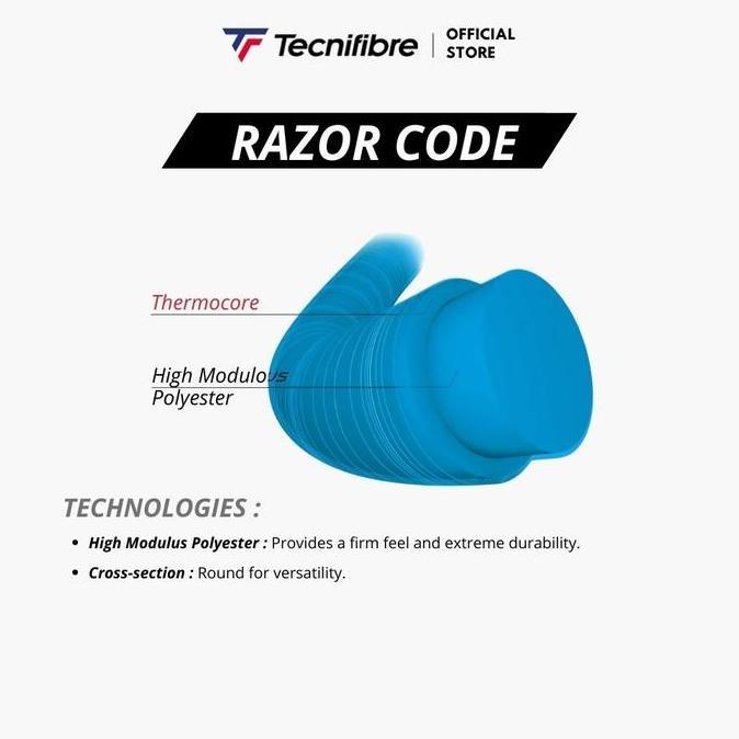 Jual Tecnifibre Tennis String RAZOR CODE 18/1.20 | Senar Raket Tenis ...