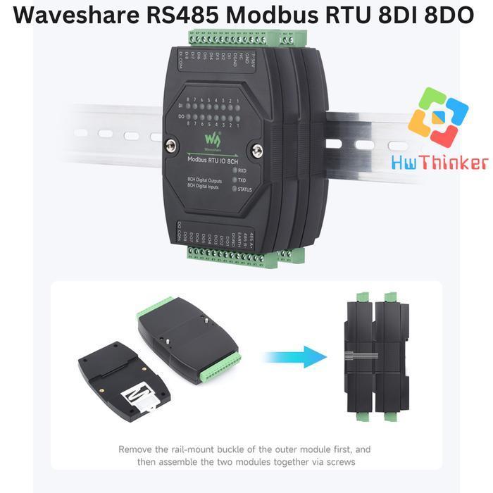 Jual Waveshare Industrial Remote Io Data Acquisition Module Modbus Rtu ...