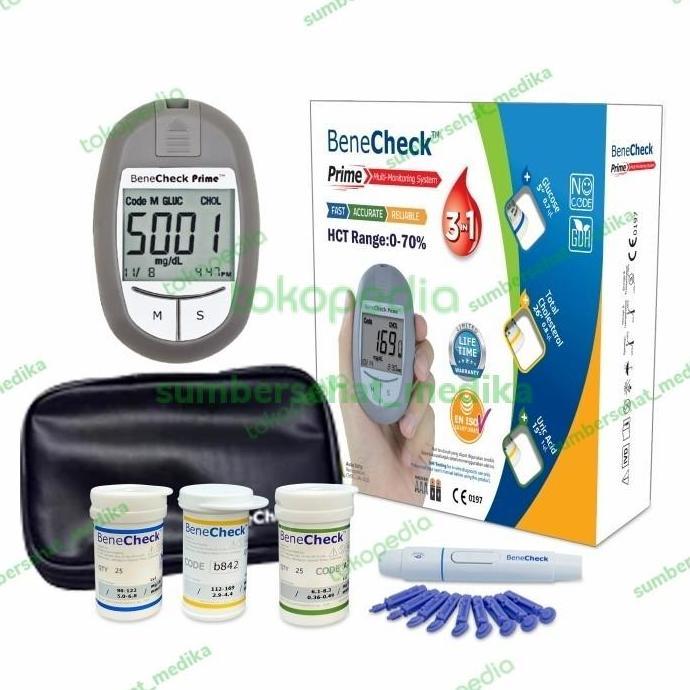 Jual Alat Cek Gula BeneCheck Prime Kit/ BeneCheck Prime Glu Uric Acid ...
