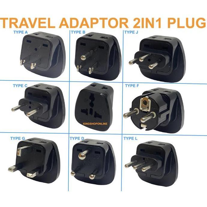 Jual Colokan Steker Universal Travel Adapter 2 Colokan Konverter Ke ...