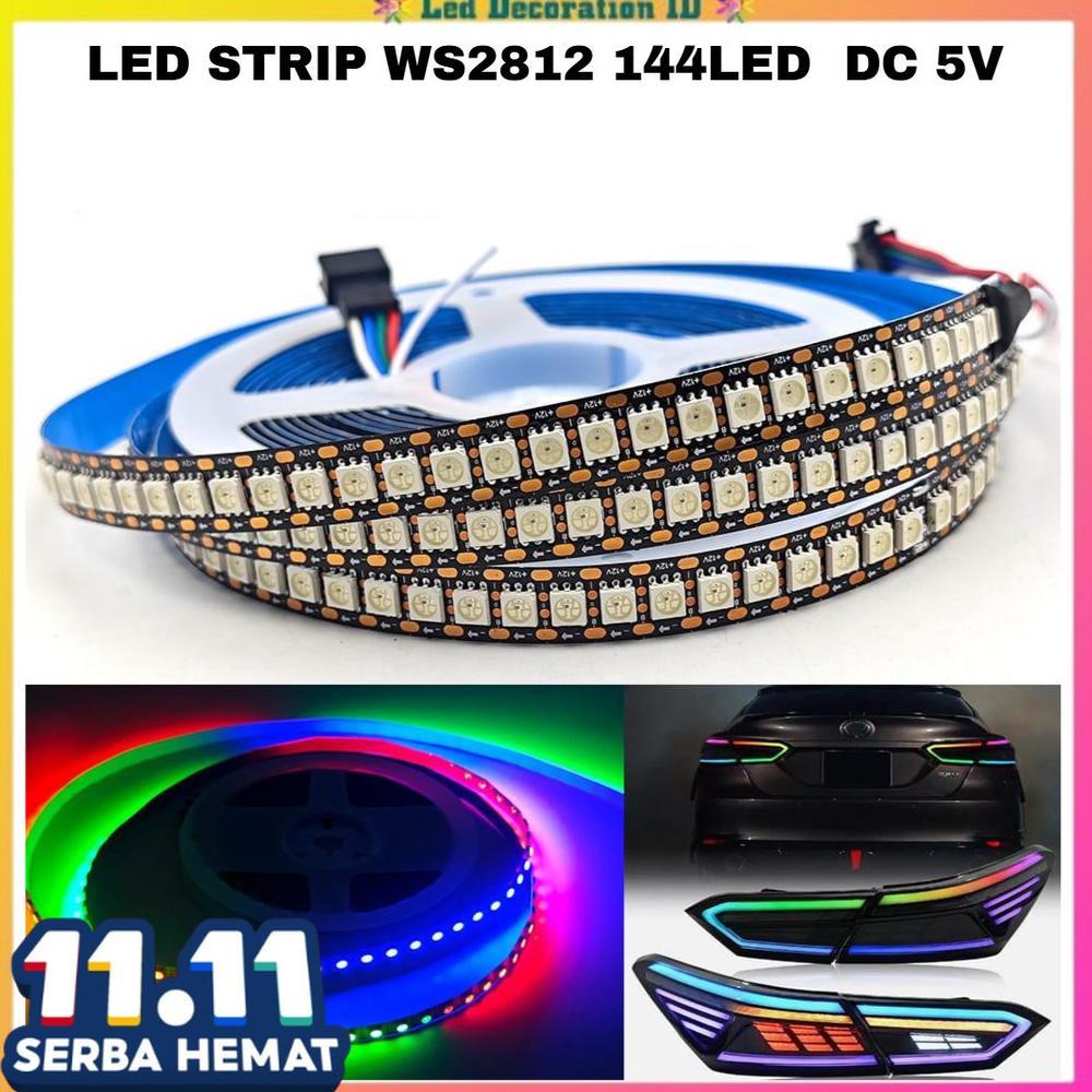 Jual LAMPU LED STRIP DC5V WS2812B 5050 RGB 144L / LAMPU DEKORASI PLAFON ...