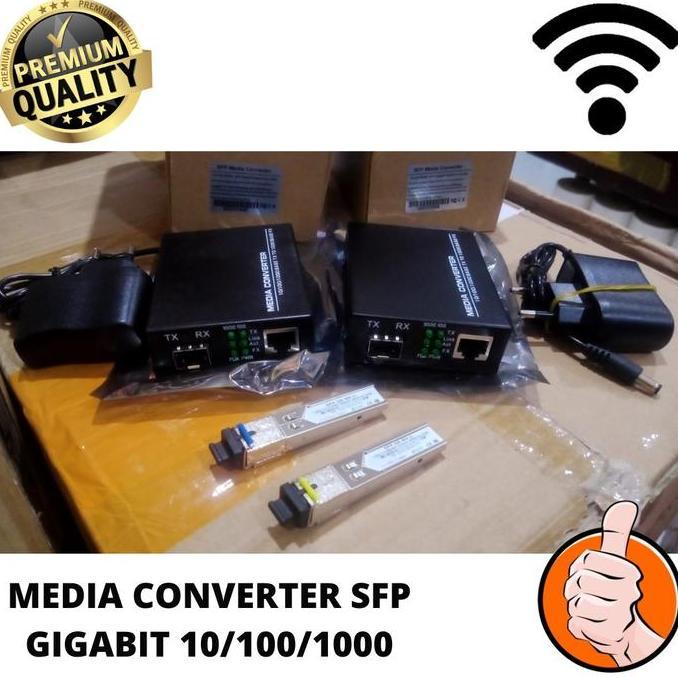 Jual HARGA DISC - Media Converter FO Gigabit With SFP port + SFP Module ...