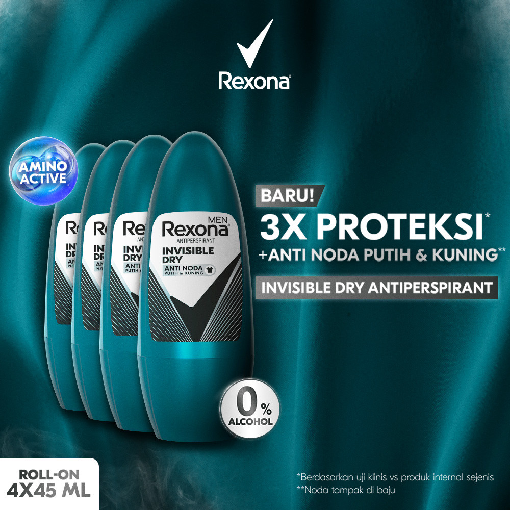 Jual Rexona Invisible Dry 45ml x 4 | Shopee Indonesia
