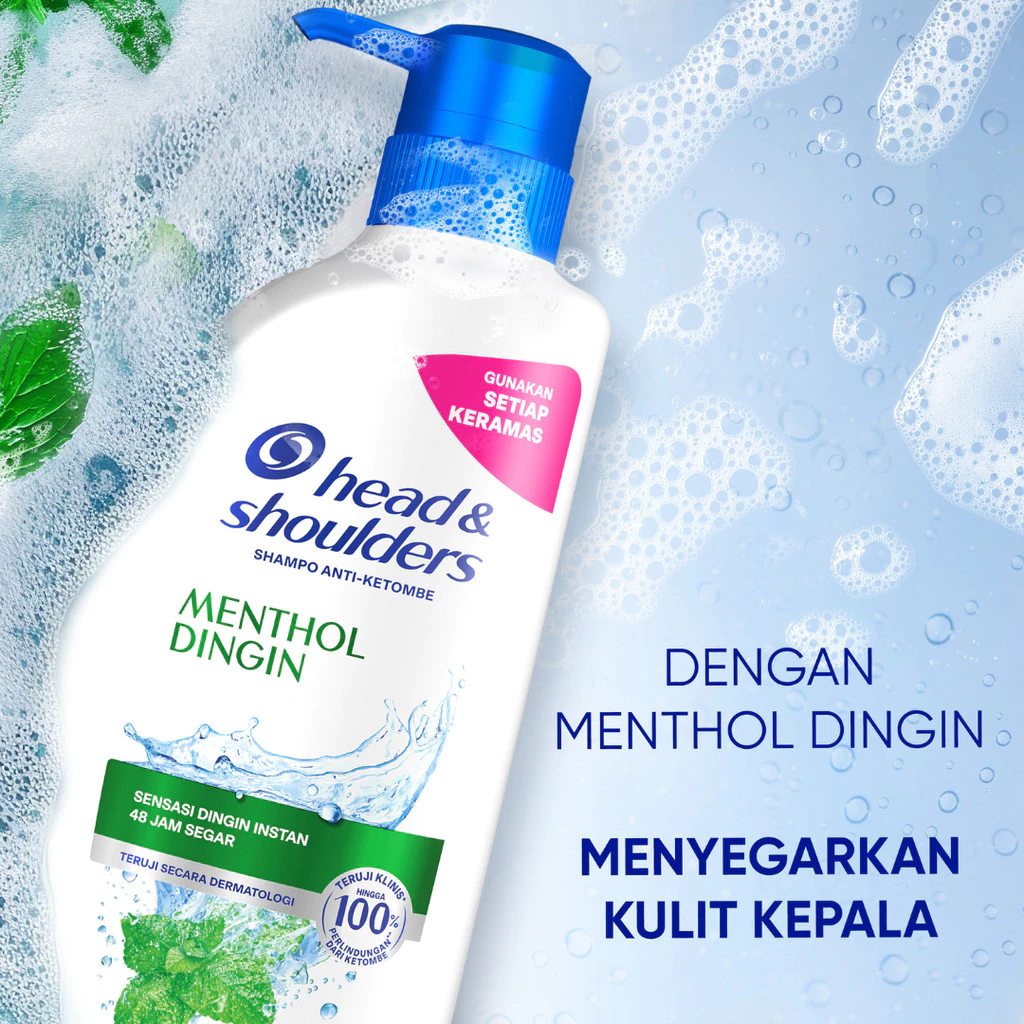 Head & Shoulders Sampo Anti Ketombe Cool Menthol Perawatan Rambut 840Ml X3 - foto 1