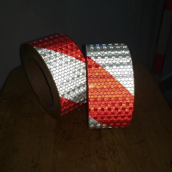 Jual Sticker Reflective Scotch Light LINE MERAH/PUTIH 5 cm X 10 meter ...