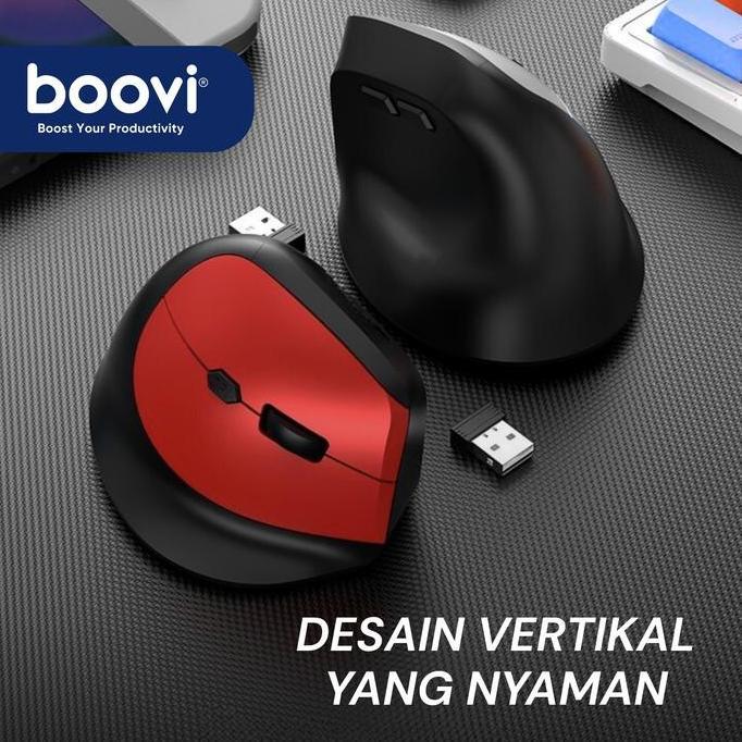 Jual TERBARU - BOOVI MX310 Vertical Wireless Mouse Silent Click 2.4Ghz ...