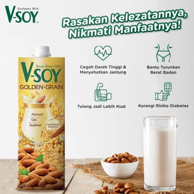 Jual Milkwiol- Vsoy Golden Grain 1Liter (Visoy | V Soy | V-Soy ...