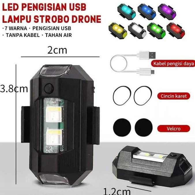 Jual MYMO 2pcs Lampu LED Motor RGB 7 Warna Strobo Kedip Universal Tahan ...