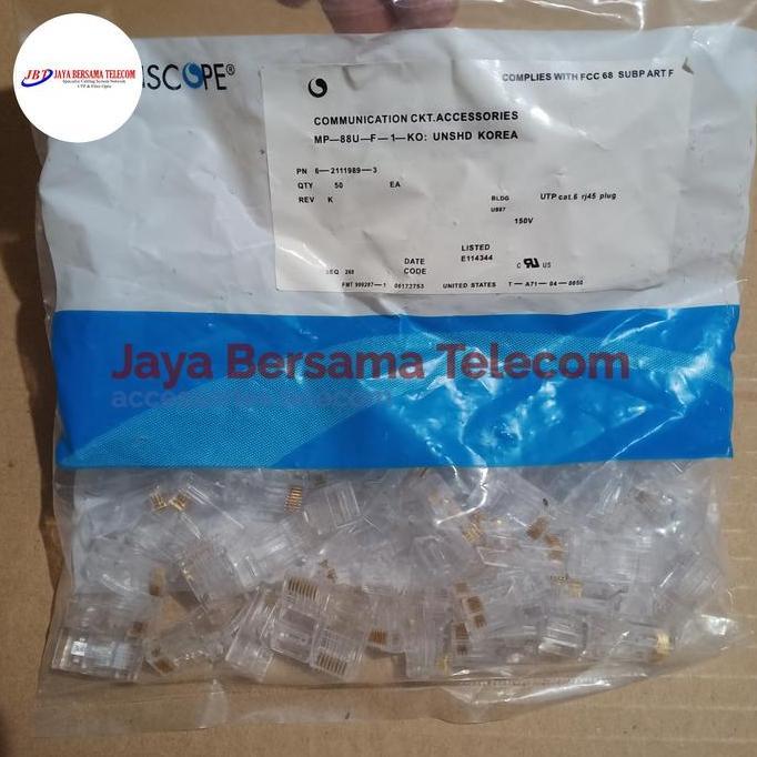 Jual Commscope Konektor RJ45 Cat.6 Amp Modular Plug RJ45 Cat.6 ...