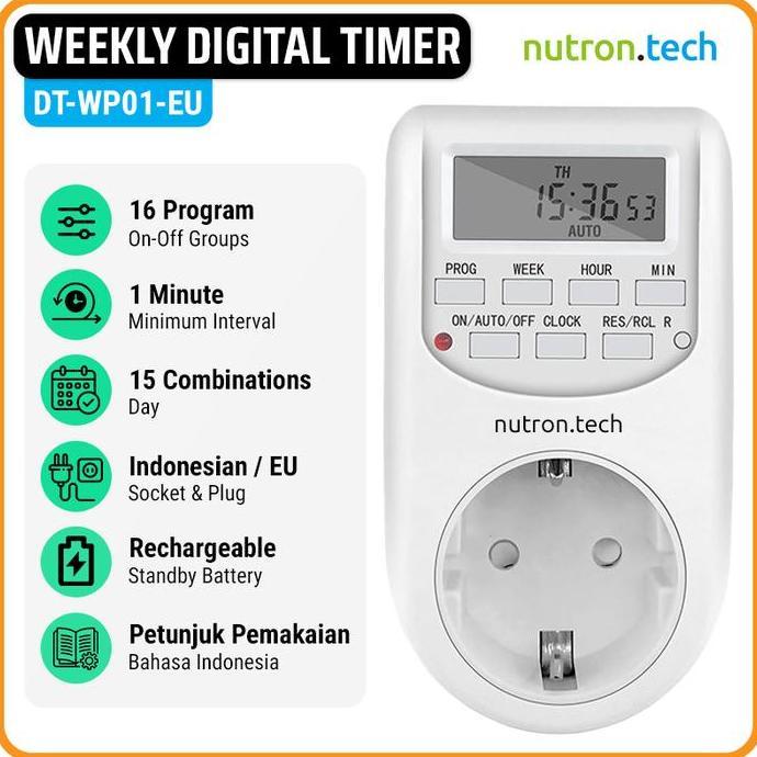 Jual Programmable Digital Timer Switch - Stop Kontak - 16 Program On ...