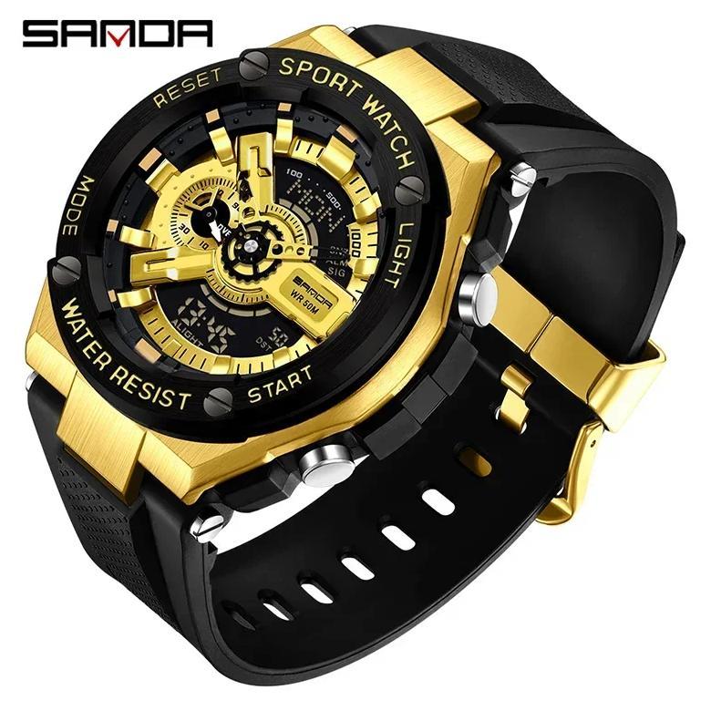 Jual SANDA 3170 Sports Waterproof and Shockproof Alarm Clock Men's ...