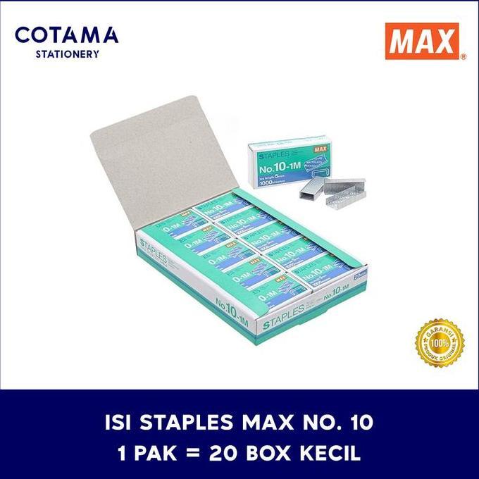 Jual Bigbox- Isi Staples Max No. 10-1M Original - 1 Pack Isi 20 Box ...
